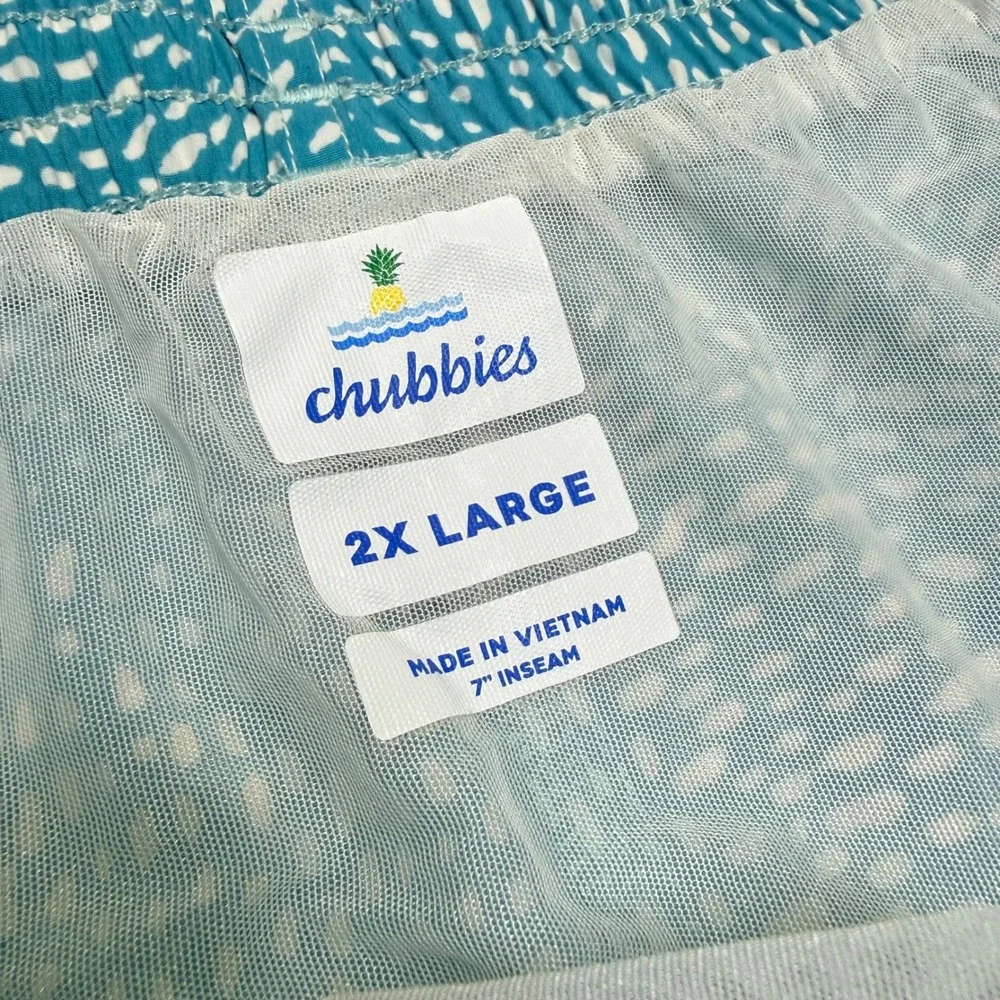 Chubbies Swim Trunks Mens 2XL Blue Ombre Speckled‎ 8